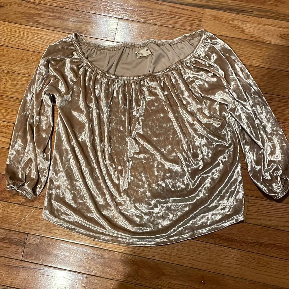 Hollister Gold Crush Velvet top